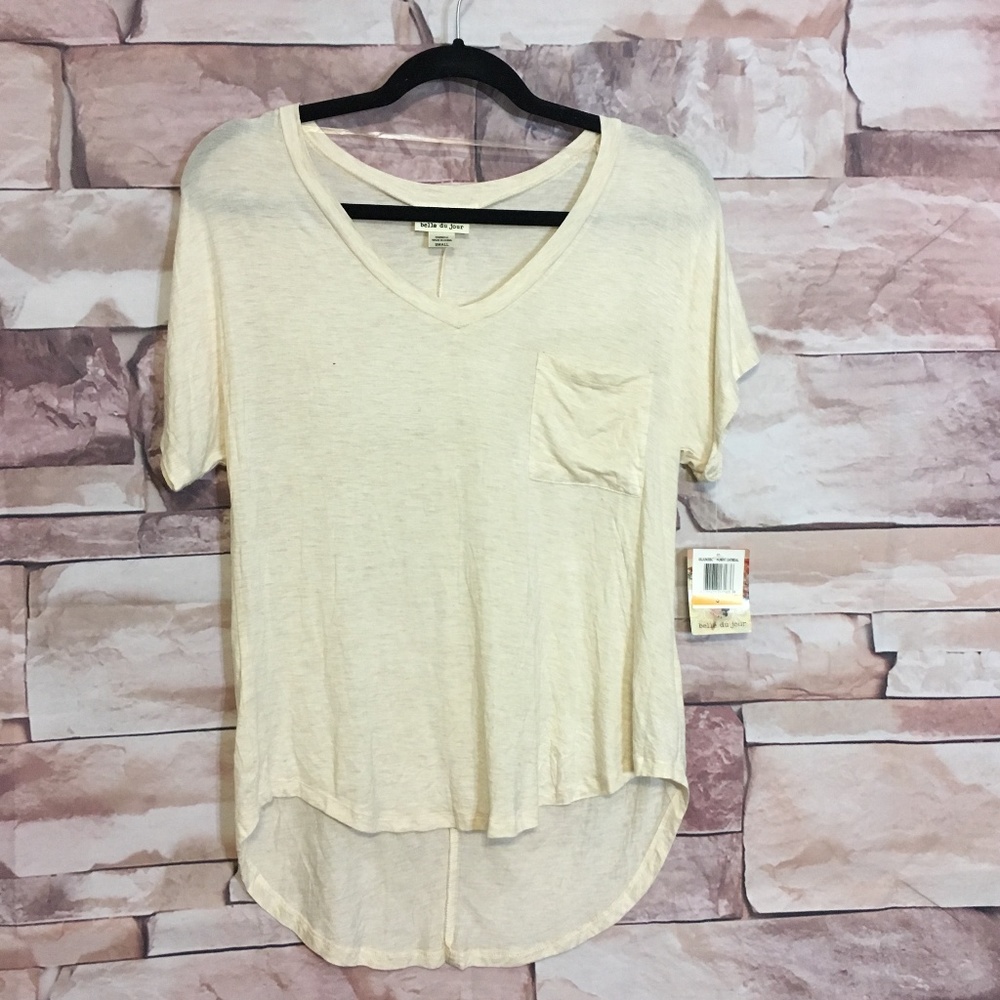 NWT BellaDuJour S beige basic tee